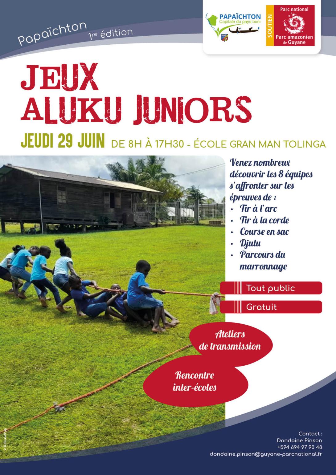 Affiche jeux Aluku juniors - 1re édition